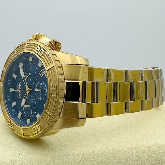 NEW Invicta Pro Diver Luxury Men's Quartz Diver Watch Blue Dial Chronograph Gold - Picture 7 of 9